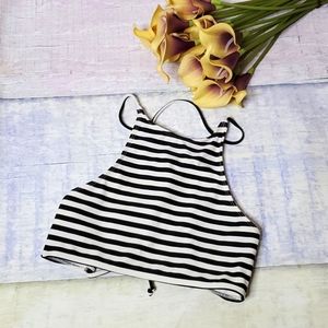 One Teaspoon Tank Style Striped Bikini Top